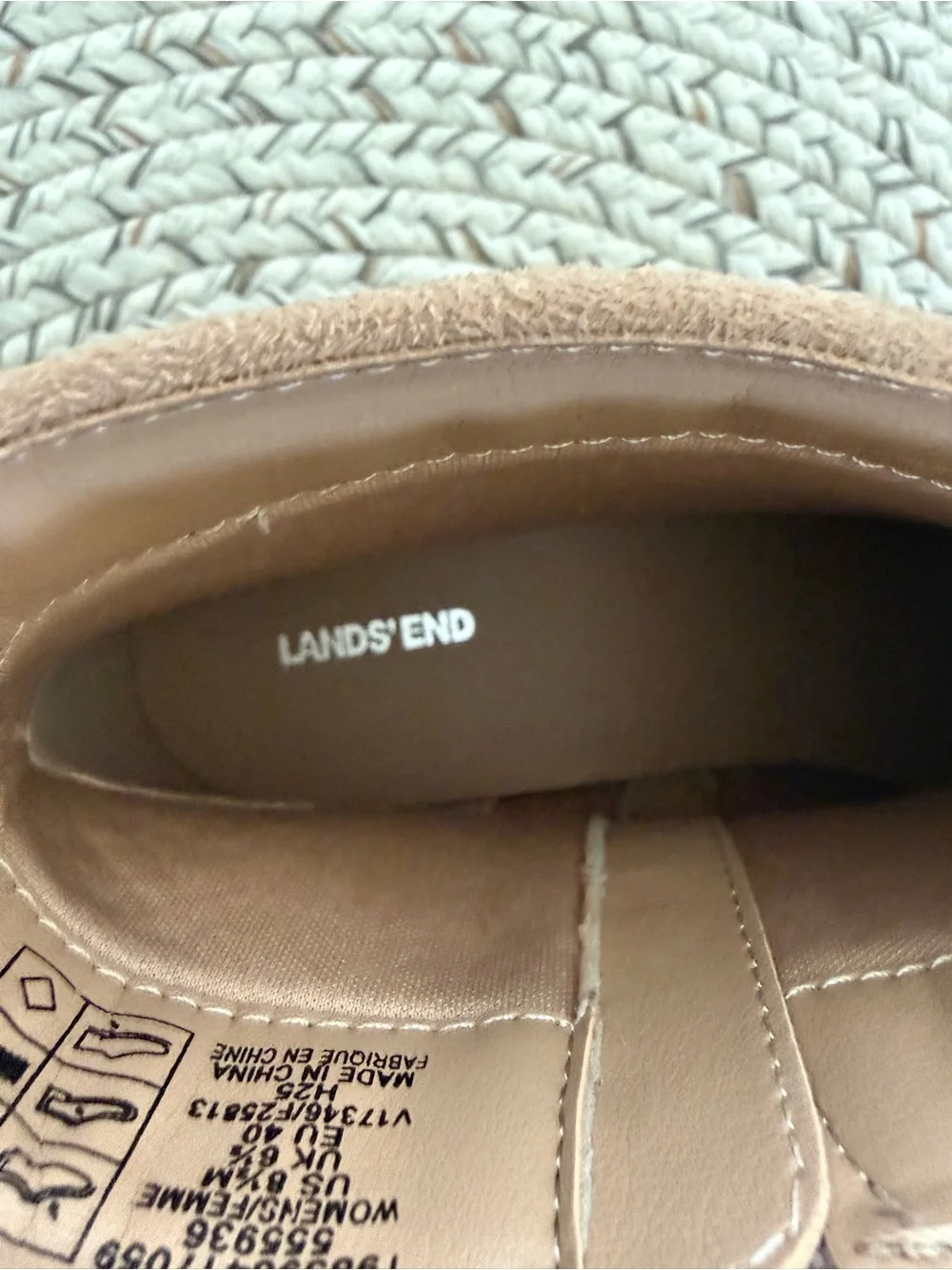 Lands' End Women’s Almond Suede Ankle Booties NEW